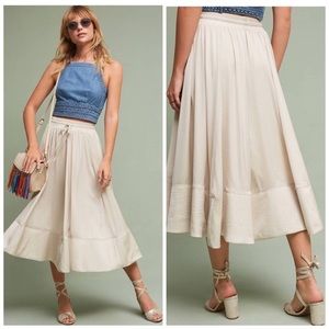 Anthropologie Nora Tie Waist Skirt Sz SM Pockets!